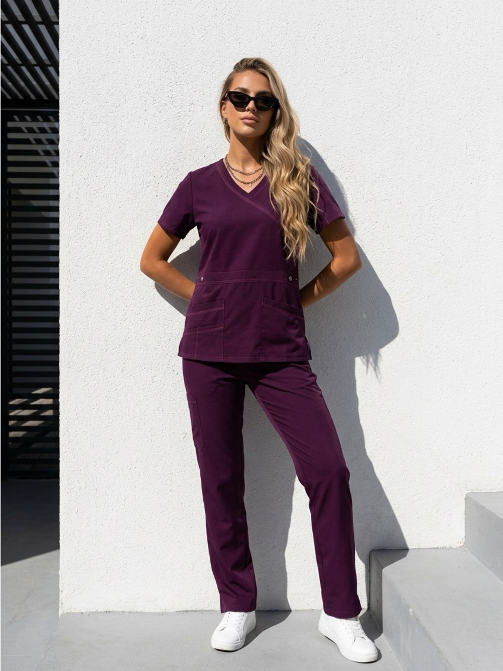 Purple scrub top